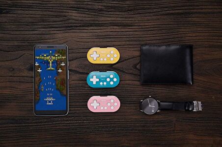 8Bitdo Zero 2 Bluetooth Oyun Kolu Nintendo Switch, PC, Mac Os, Android Sarı