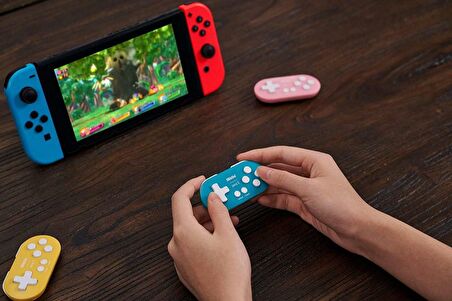 8Bitdo Zero 2 Bluetooth Oyun Kolu Nintendo Switch, PC, Mac Os, Android Turkuaz