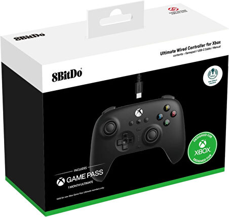 8BitDo Ultimate Kablolu Hall Effect Controller Xbox Series X Series S - 0ne & Windows Siyah