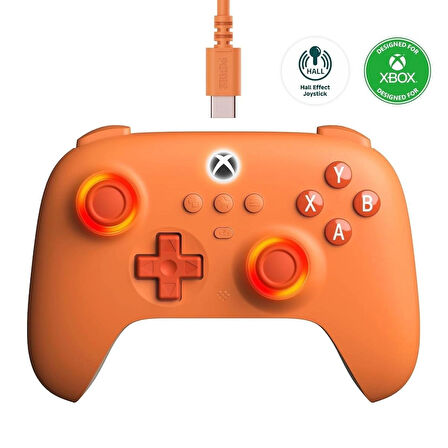 8BitDo Ultimate C Kablolu Hall Effect Controller Xbox Series X Series S - 0ne & Windows PC Turuncu