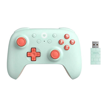 8Bitdo Ultimate 2C Kablosuz 2.4G Oyun Kolu PC Android Hall Effect Joystick Mint Orange