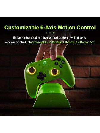 8Bitdo Ultimate 2 Kablosuz Oyun Kolu Windows & Android Uyumlu Hall Effect 2.4G Controller Yeşil