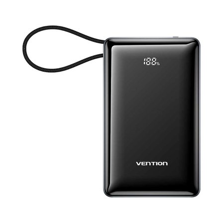 Vention Dash Serisi 65W 20000mAh 65W Powerbank Dahili Kablolu Dijital Göstergeli Hızlı Şarjlı Gri - FKD