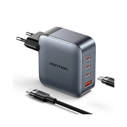 Vention Dash Serisi 100W GaN 5.0 4-Portlu Hızlı Şarj Cihazı  (100W/100W/30W/30W) 1M kablolu 
