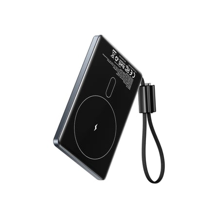 Vention Ultra Slim Serisi 5000MAH 15W Manyetik Kablosuz Tft Ekranlı Taşınabilir Şarj Cihazı Powerbank Gri