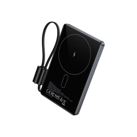 Vention Ultra Slim Serisi 5000MAH 15W Manyetik Kablosuz Tft Ekranlı Taşınabilir Şarj Cihazı Powerbank Gri