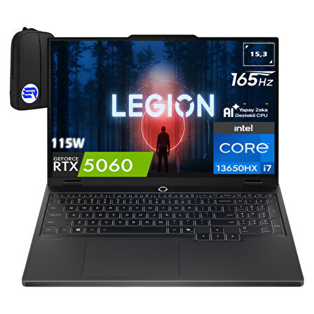Lenovo Legion 5 15IRX10 Intel Core I7 13650HX 32GB Ram 512GB SSD RTX5060 (115W) 15.3" Wuxga 83LY00AXTREP4 WIN11 Pro + Elektropasaj Çanta