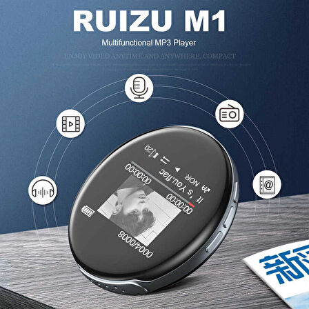 Ruizu M1 Mini Hoparlörlü Bluetooth MP3 Çalar 8GB