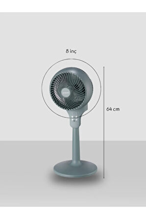 8 inch 360 Derece Salınımlı Uzaktan Kumandalı Dokunmatik Ekran 64 cm Zaman Ayarlı Ayaklı Vantilatör