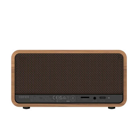 Edifier MP230 20W RMS Bluetooth 5.0 Retro Tasarımlı Taşınabilir Kablosuz Hoparlör – Ahşap Kabin, AUX/USB-C/TF Kart - Kahverengi