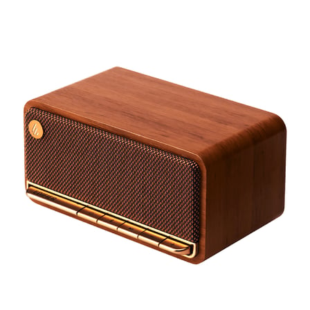 Edifier MP230 20W RMS Bluetooth 5.0 Retro Tasarımlı Taşınabilir Kablosuz Hoparlör – Ahşap Kabin, AUX/USB-C/TF Kart - Kahverengi