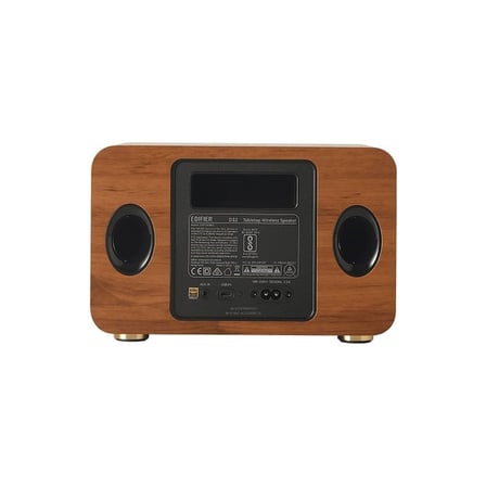 Edifier D32 60W RMS Bluetooth 5.3 Wi-Fi AirPlay Destekli Taşınabilir Kablosuz Masaüstü Hoparlör – Hi-Res Audio, USB-C/AUX - Kahverengi