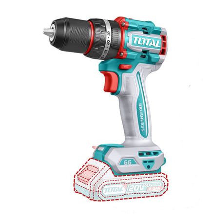 TOTAL LI-ION AKÜLÜ DARBELİ MATKAP 66NM (SOLO) TIDLI206681