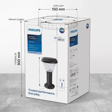 Philips BGC010 LED2/730 RS Pro Solar Set Üstü Bahçe Armatürü
