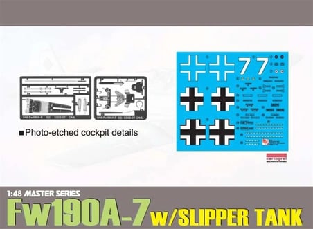 1/48 Focke Wulf Fw 190A-7 (W/Slipper Tank) Savaş Uçağı Maketi, Dragon 5545