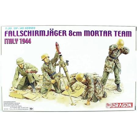 Dragon 6215 Figür Modeli 1/35 Alman Paraşütcü 8cm Mortar Team