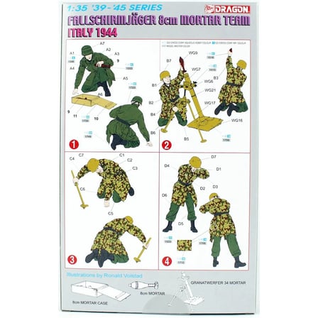 Dragon 6215 Figür Modeli 1/35 Alman Paraşütcü 8cm Mortar Team