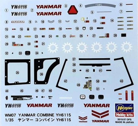 Hasegawa Yanmar YH6115 Biçer Döver Maketi 1/35 Ölçek Açık Gri