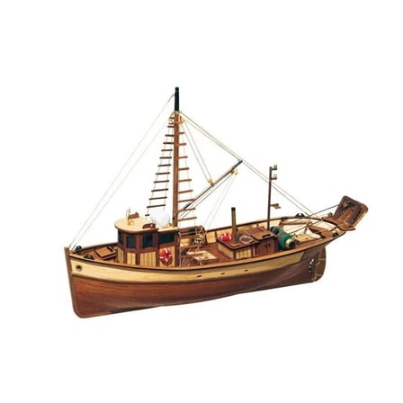 1/45 Palamos Balıkçı Teknesi Ahşap Maketi, Occre 12000