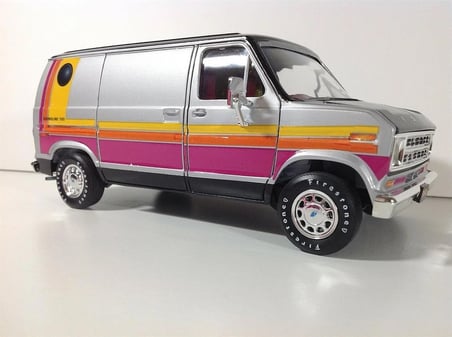 1/25 1977 Ford Cruising Van Kamyonet Maketi, AMT Model 1108