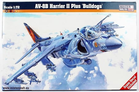 Mistercraft AV-8B Harrier II Plus Bulldogs Savaş Uçağı Maketi 1/72 Gri