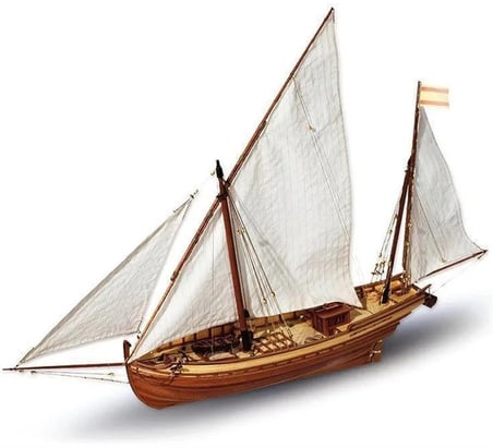 1/70 San Juan Yelkenli Tekne Ahşap Maketi, Occre 12001