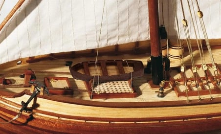 1/70 San Juan Yelkenli Tekne Ahşap Maketi, Occre 12001