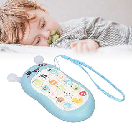 Diş kaşıyıcılı bebek telefonu sarı-pembe-mavi renk