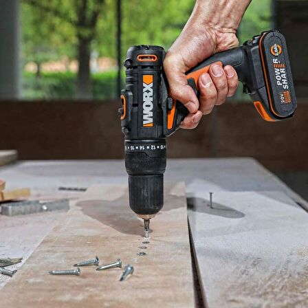 WORX WX101.1 20Volt/1.5Ah. Li-ion Çift Akülü Profesyonel Şarjlı Matkap