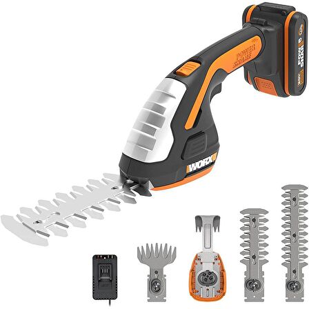 WORX WG801E.5 20Volt 2.0Ah. Li-ion Şarjlı Profesyonel Avuç İçi Çim Kesme, Çit Budama/Çapalama