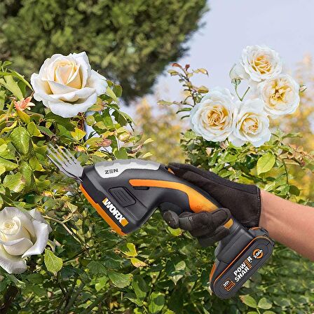 WORX WG801E.5 20Volt 2.0Ah. Li-ion Şarjlı Profesyonel Avuç İçi Çim Kesme, Çit Budama/Çapalama