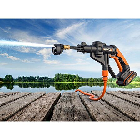 WORX WG620E.2 20Volt 2.0Ah. Li-ion 24 Bar Basınçlı Yıkama Tabancası + 4 Parça Yıkama Seti 