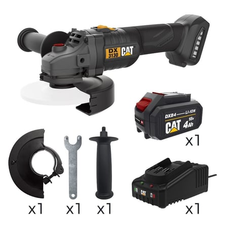 CAT DX3130 18Volt/4.0Ah 125mm Tek Akülü Kömürsüz Profesyonel Avuç Taşlama 