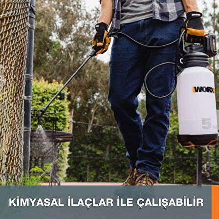 WORX WG829E 20Volt 2.0Ah. Li-ion 5Lt. Omuz Askılı Basınçlı İlaçlama ve Dezenfektan Pompası