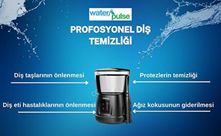 Waterpulse Wp-v700plus-w Water Flosser Profesyonel, Masajlı, 1000ml Diş/protez Bakım Ve Ağız Duşu Siyah