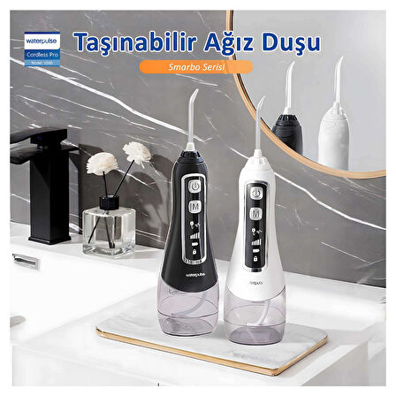 Waterpulse V580 Water Flosser Taşınabilir Şarjlı Masajlı Diş/Protez Bakım ve Ağız Duşu-Beyaz