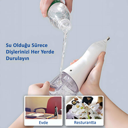 Waterpulse V580 Water Flosser Taşınabilir Şarjlı Masajlı Diş/Protez Bakım ve Ağız Duşu-Siyah