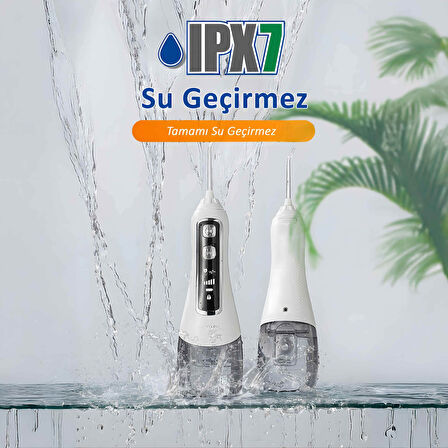 Waterpulse V580 Water Flosser Taşınabilir Şarjlı Masajlı Diş/Protez Bakım ve Ağız Duşu-Mavi