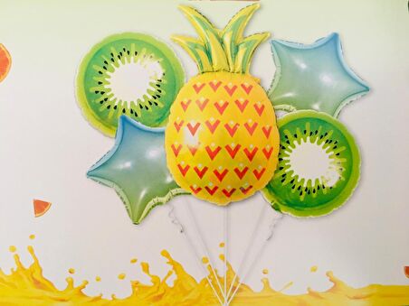 FOLYO BALON BUKET SETİ ANANAS VE KİVİ 5'Lİ D.Ü 30TL