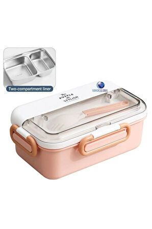 Bento 1200ml Çift Renkli Lunchbox Yeni Koleksiyon 2 Katlı Çelik Sefer Tası Yemek Kutusu