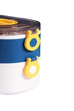 Bento 1200ml Çift Renkli Lunchbox Yeni Koleksiyon 2 Katlı Çelik Sefer Tası Yemek Kutusu