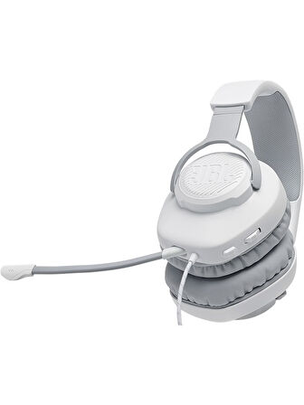 JBL Quantum 100 Çıkarılabilir Mikrofonlu 3.5mm Gaming Kulak Üstü Kulaklık - Beyaz OUTLET