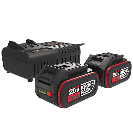 Kress KAD22 20Volt 6.0Ah Kross Pack Li-ion Çift Akü ve Akü Şarj Cihazı