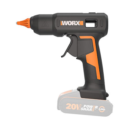 WORX WX045.9 20Volt 11MM Profesyonel Sıcak Mum Silikon Tabancası + 10 Silikon (Akü Dahil Değildir)