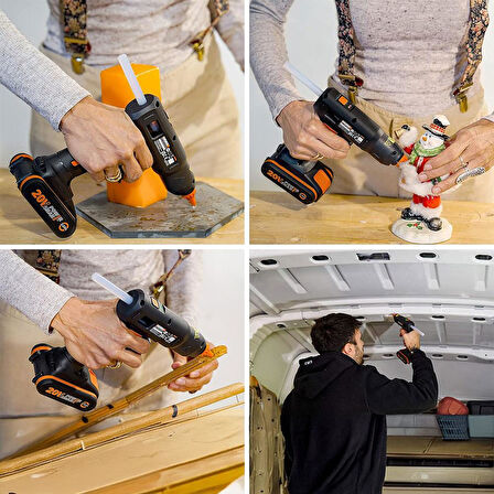 WORX WX045.9 20Volt 11MM Profesyonel Sıcak Mum Silikon Tabancası + 10 Silikon (Akü Dahil Değildir)