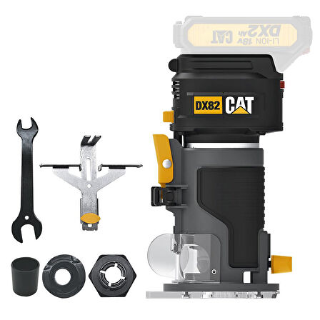 CAT DX82B 18Volt Şarjlı Kömürsüz 6mm Devir Ayarlı Profesyonel Avuç İçi El Frezesi Formika Tıraşlama (Akü Dahil Değildir)