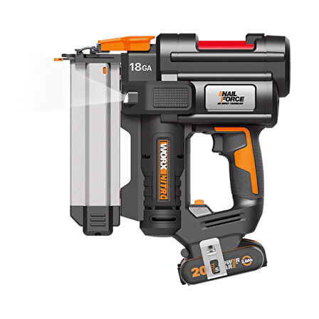 WORX WX842 20Volt/2.0Ah Li-ion 15-50mm Profesyonel Şarjlı Çivi Çakma Makinesi + 2700 Adet Yedek Çivi