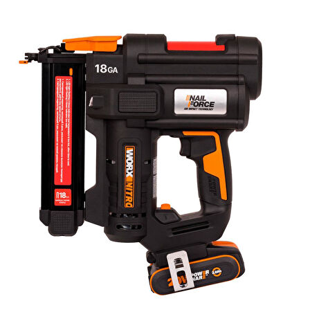 WORX WX844 20Volt/2.0Ah Li-ion 16-40mm Profesyonel Şarjlı Zımba Makinesi + 2700 Adet Yedek Zımba 