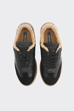 Hakiki Deri Comfort Taban Kürklü Kadın Sneaker