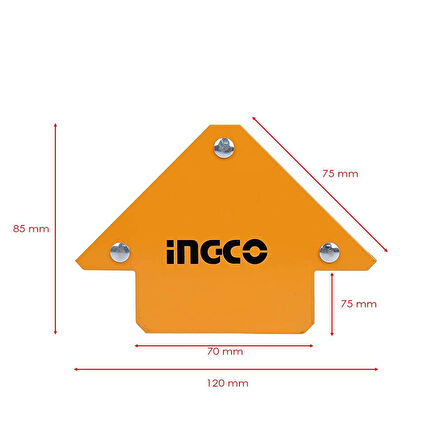 İngco AMWH25031 Manyetik Açılı Kaynak Tutucu Mıknatıs 3" 25 lbs